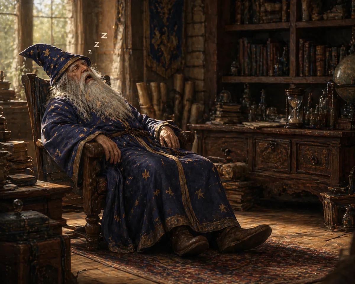 The Weaver resting in his study